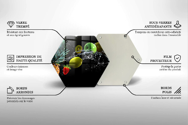 Tabla de cortar de vidrio Frutas en agua