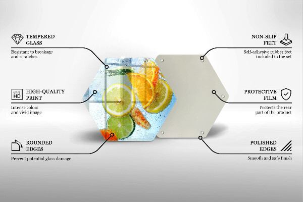 Tabla de cortar de vidrio Agua jugosa de cítricos
