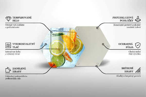 Tabla de cortar de vidrio Agua jugosa de cítricos