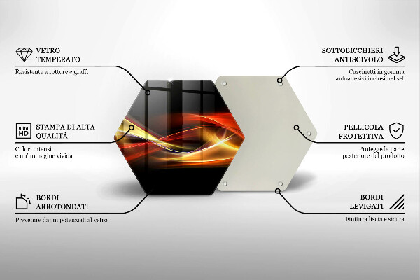 Tabla de cortar de vidrio Luz y humo abstractos