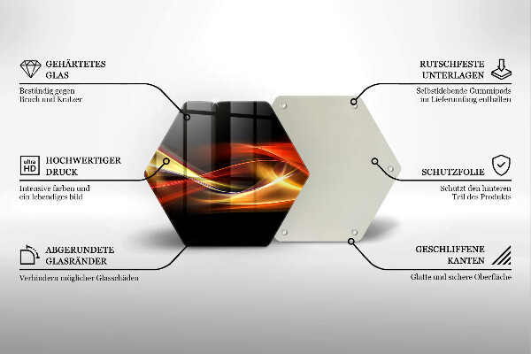 Tabla de cortar de vidrio Luz y humo abstractos