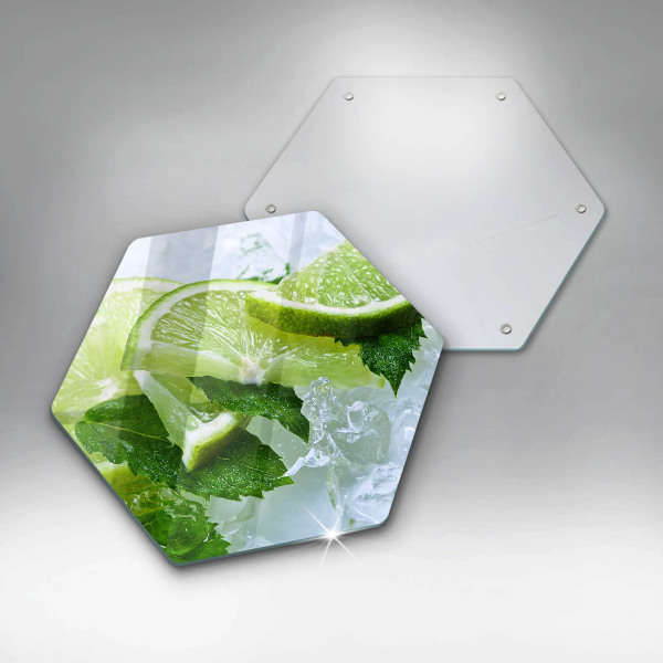 Tabla de cortar de vidrio Lima menta y hielo
