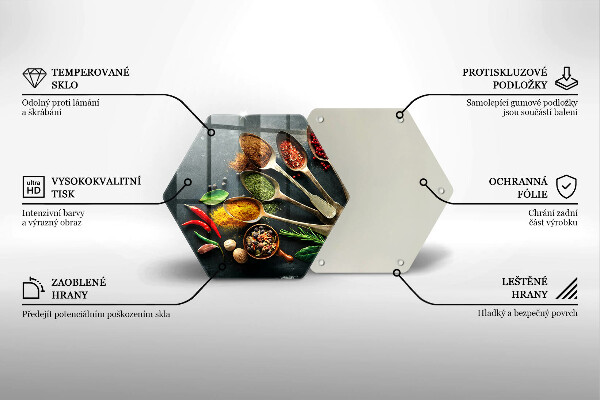 Tabla de cortar de vidrio Cucharas de cocina de especias