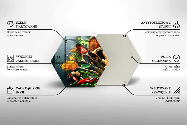 Tabla de cortar de vidrio Cucharas de especias de cocina