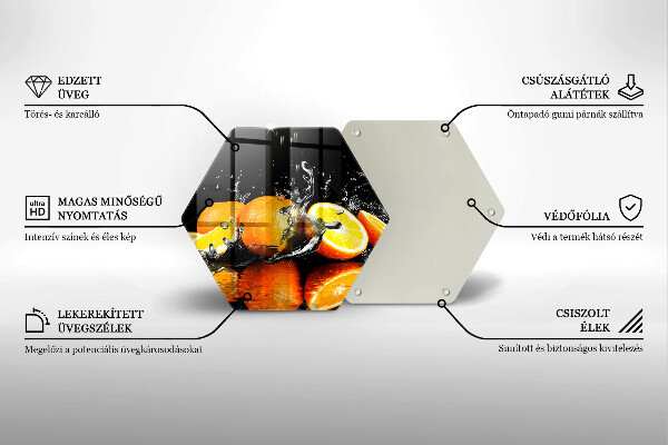 Tabla de cortar de vidrio Fruta jugosa de naranja