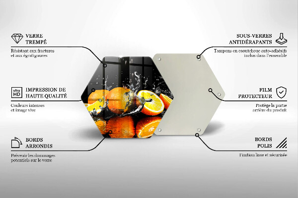 Tabla de cortar de vidrio Fruta jugosa de naranja