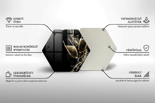 Tabla de cortar de vidrio Copas de champán