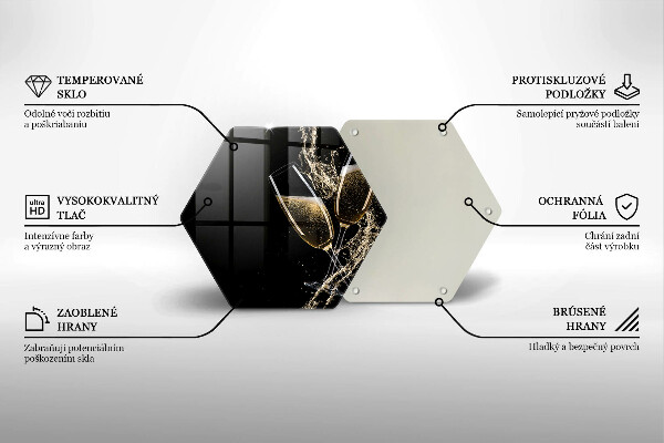 Tabla de cortar de vidrio Copas de champán