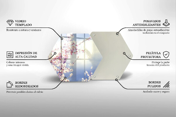 Tabla de cortar de vidrio Árbol floreciente