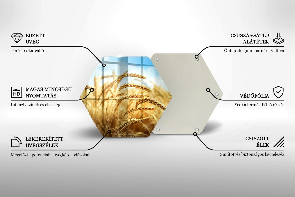 Tabla de cortar de vidrio Espigas de cereales en el campo