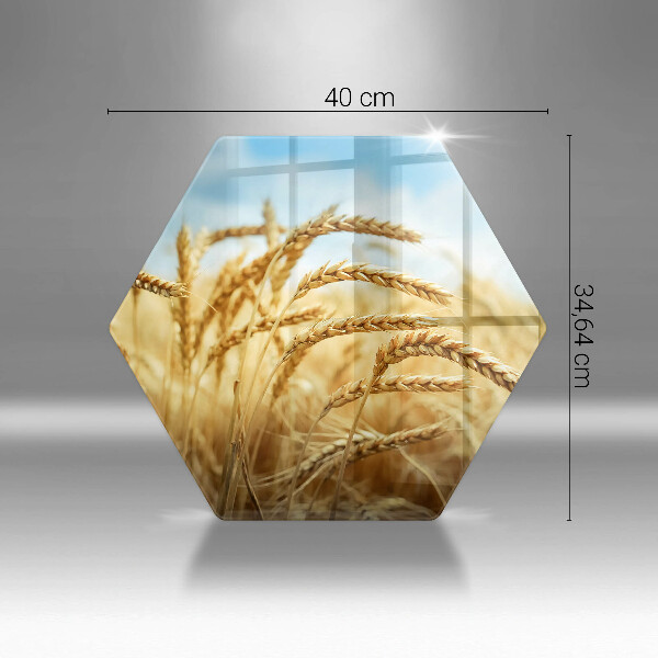 Tabla de cortar de vidrio Espigas de cereales en el campo