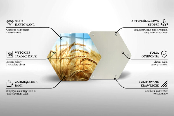 Tabla de cortar de vidrio Espigas de cereales en el campo