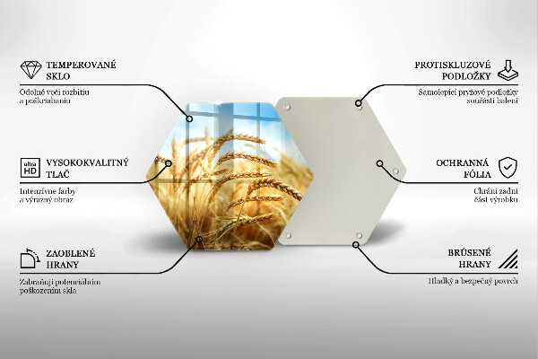 Tabla de cortar de vidrio Espigas de cereales en el campo