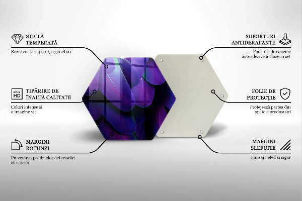 Tabla de cortar de vidrio Plumas de neón