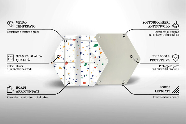 Tabla de cortar de vidrio Gres colorido
