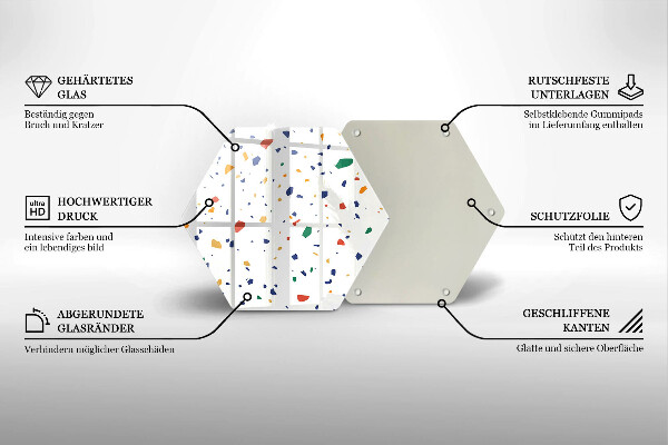 Tabla de cortar de vidrio Gres colorido