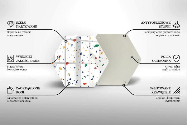 Tabla de cortar de vidrio Gres colorido