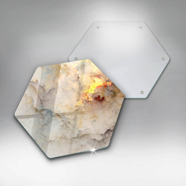 Tabla de cortar de vidrio Textura de mármol con oro