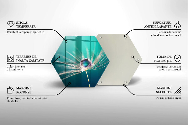 Tabla de cortar de vidrio Rocío sobre un diente de león