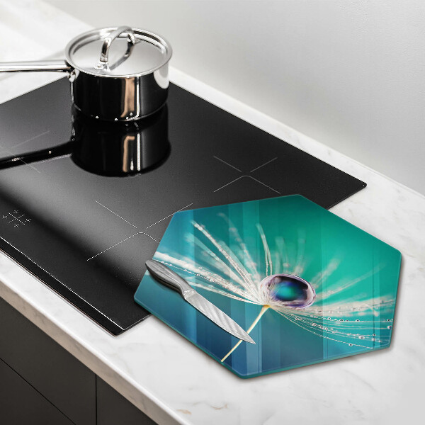 Tabla de cortar de vidrio Rocío sobre un diente de león