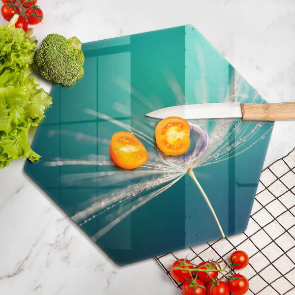 Tabla de cortar de vidrio Rocío sobre un diente de león