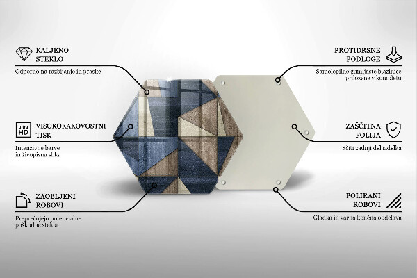 Tabla de cortar de vidrio Abstracción geométrica