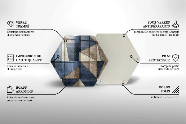 Tabla de cortar de vidrio Abstracción geométrica