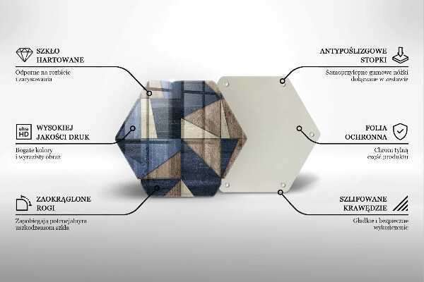 Tabla de cortar de vidrio Abstracción geométrica