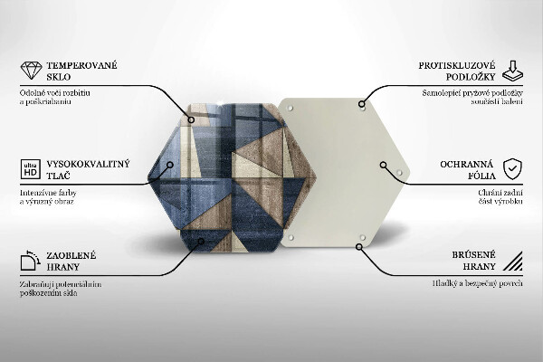 Tabla de cortar de vidrio Abstracción geométrica