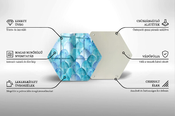 Tabla de cortar de vidrio Escamas de acuarela