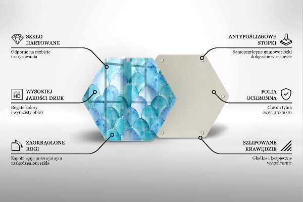 Tabla de cortar de vidrio Escamas de acuarela