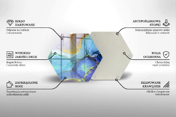 Tabla de cortar de vidrio Piedra dorada agrietada