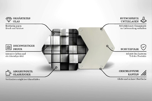 Tabla de cortar de vidrio Fondo de geometría 3d