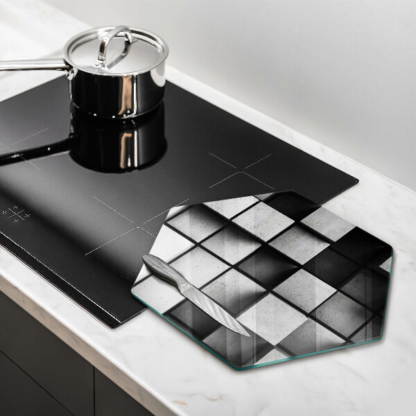 Tabla de cortar de vidrio Fondo de geometría 3d