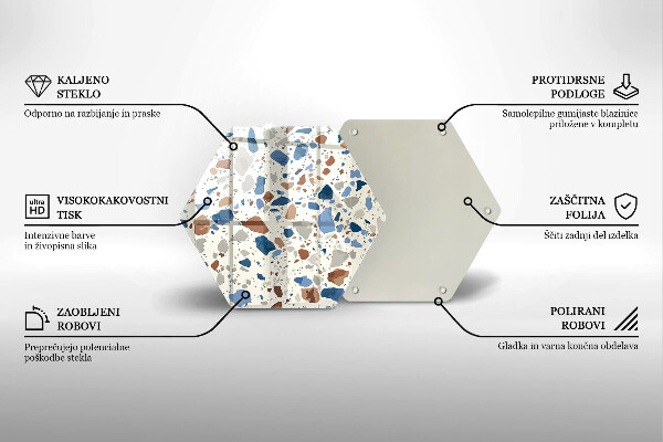 Tabla de cortar de vidrio Gres decorativo