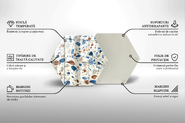 Tabla de cortar de vidrio Gres decorativo