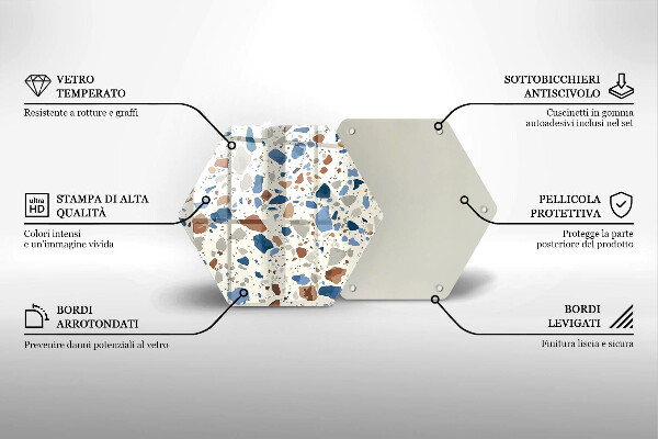 Tabla de cortar de vidrio Gres decorativo