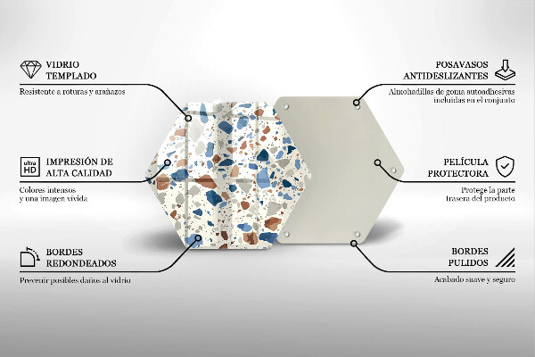 Tabla de cortar de vidrio Gres decorativo