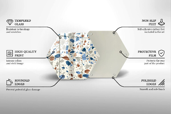 Tabla de cortar de vidrio Gres decorativo