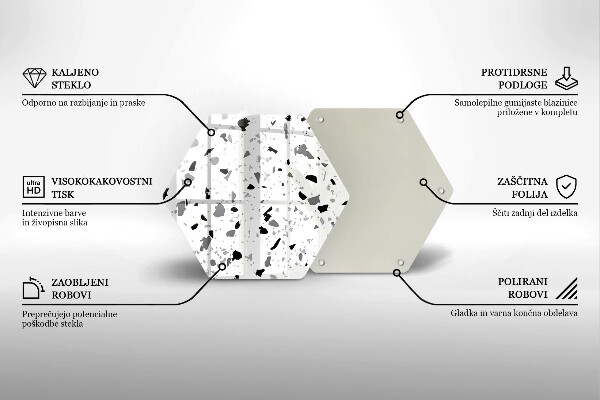 Tabla de cortar de vidrio Gres decorativo