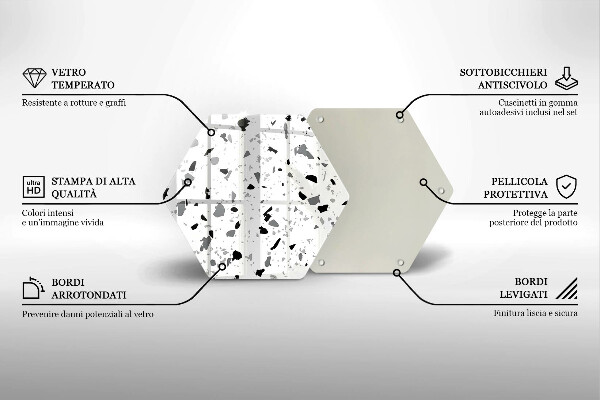 Tabla de cortar de vidrio Gres decorativo