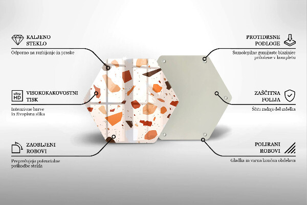 Tabla de cortar de vidrio Gres decorativo