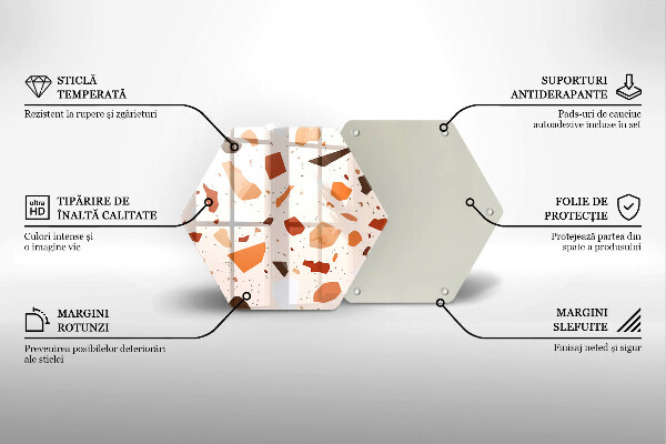 Tabla de cortar de vidrio Gres decorativo