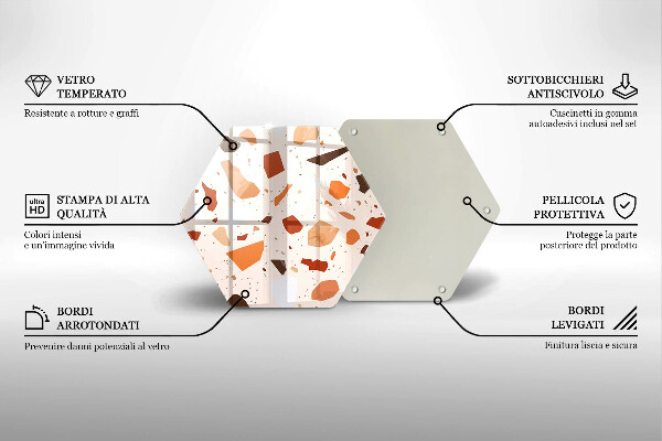 Tabla de cortar de vidrio Gres decorativo