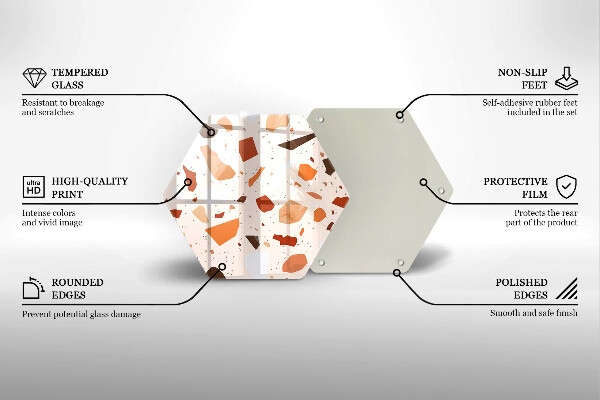 Tabla de cortar de vidrio Gres decorativo