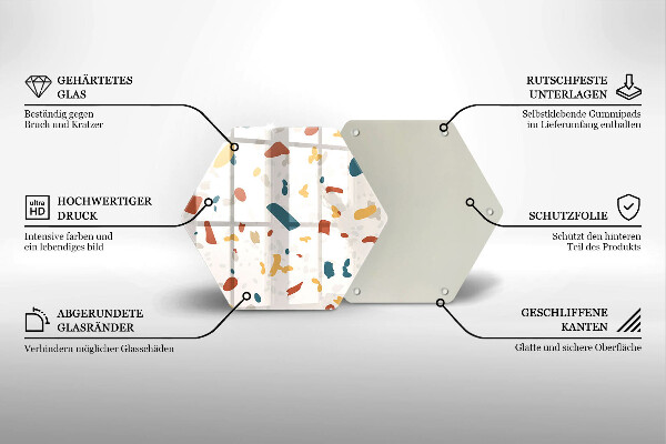 Tabla de cortar de vidrio Gres decorativo