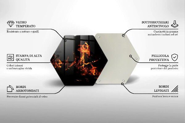 Tabla de cortar de vidrio Enciende una llama viva