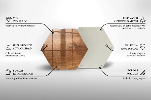 Tabla de cortar de vidrio Textura de madera