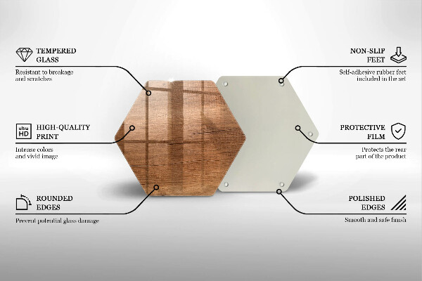 Tabla de cortar de vidrio Textura de madera