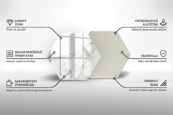 Tabla de cortar de vidrio Textura de mármol elegante